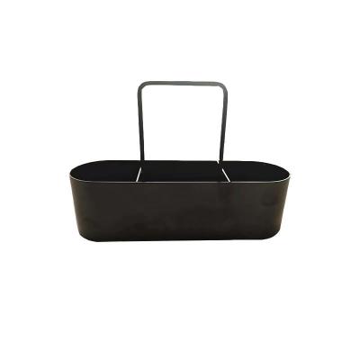 Fabricant personnalisé Heavy-Duty Metal Sink Organizer Black Multi-Purpose Storage Basket for Kitchen and Bath